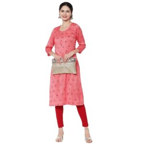 Kurti for Women | Kurti for Women Kurta for Women | Women’s Cotton Blend Straight Kurta | Office Wear Kurti for Women | Formal Kurti | Stylish Red Cotton Straight Kurta