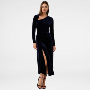 Sawyer Asym Velvet Drape Dress